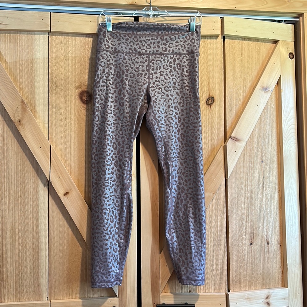 Lilac Leopard High Rise Supreme Zyia 14-16 Leggings 7/8 length